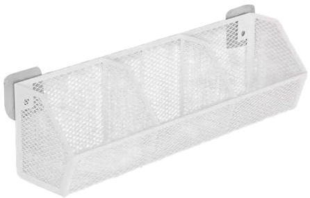 rockible Cestini Da Cucina in Filo Metallico Sospesi, Cestini Organizer Multifunzionali Da Parete in Filo Metallico per Contenitori Portaoggetti, Bianco, 42.8x11x13.5 Cm