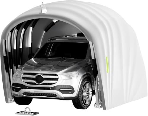 Qcesorib Garaje Plegable Móvil, Carpa portátil para Coche de Acero Inoxidable, Cochera Móvil Resistente al Frío y La Lluvia, para Exteriores, Camión, Barco, 5.5m x 2.5m x 2.3m