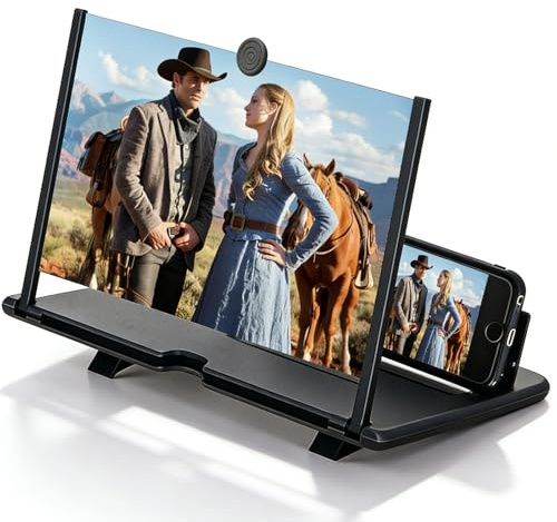 18 Pulgadas Amplificador De Pantalla para Movil,Amplificador De Pantalla para Teléfono,Lupa De Pantalla De Teléfono para Ver Películas,Todos Los Teléfonos Inteligentes,3D HD Anti-Luz Azul(Negro)
