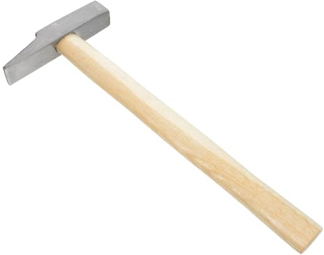 CHILDWEET Martillo de Albañilería 0,3 Kg Cabeza Plana y Punta Tipo, Mango de Madera Ecológica Antideslizante para Carpintería, Trabajo Multiusos y Construcción