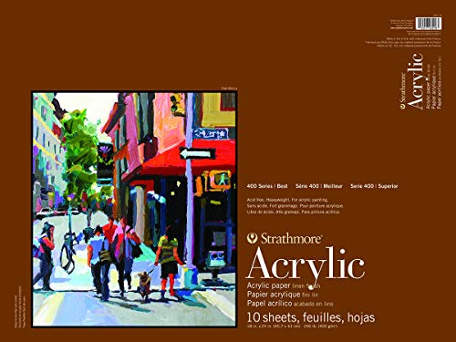 Pro-Art Strathmore Acrylic Paper Pad x inch, 10 Sheets, White, 18 by 24