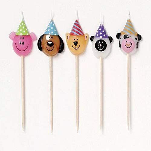 Creative Converting 5-Count Candle Picks, Barnyard Bash,Multicolor,3