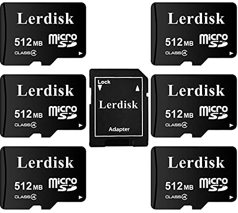 LerDisk Micro SD-minneskort producerat av SD Group licens säker kvalitet 3 års garanti (512 MB, 6 delar)