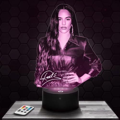 Lampephoto.fr - Rosa Lia 3D Lampe, Touch Nachtlicht, Dekoration Spanische Pop-Sängerin Geschenkidee für Männer und Frauen Rosa Lia Nachtlicht Geschenk Weihnachtenidee originell, 3D Led Illusion