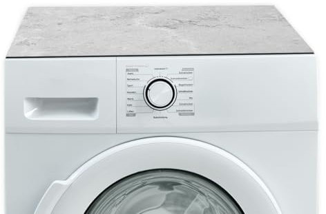 Tabletop - Tapis de machine à laver antidérapant - Aspect béton - 60 x 60 cm - Finition textile - En caoutchouc - Découpable - Pour machine à laver et sèche-linge - Accessoire