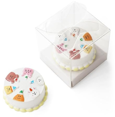 Odoria Casa de Muñecas Tarta Cumpleaños: Escala 1/12 Miniatura Postre Hojaldre Panadería para Cocina Picnic Fiesta - Mini Pastel Horneado Comida Realista Resina Blanco 2Pzs