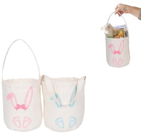 Cesta de Pascua Encantadora,bolsa para huevos – Cesta de Huevos de Pascua para Infantes, cesta portátil,Pascua para Niños,Práctica y Decorativa para Pascua y uso Cotidiano