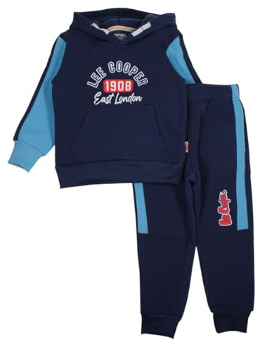 Lee Cooper, Ensemble 2 Pièces, Sweater + Jogging, Enfant, (2 à 8 Ans), Mixte, Garçon, Fille, Doux, Mignon, Chaud, Sweat Shirt + Pantalon, Modèle GLC2541 JOG KIDS S1-6A, BLEU