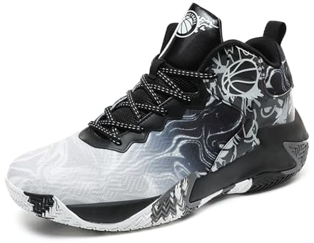 Mens Basketball Shoes High Top Casual Shoes Athletic Walking Mesh Comfortable Sports Shoe for Men Running Outdoor Fashion Lightweight Sneaker Black