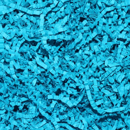 Emartbuy 200 gram strimlat papper, perfekt för presentdekoration, fyllning och presentförpackning - blå