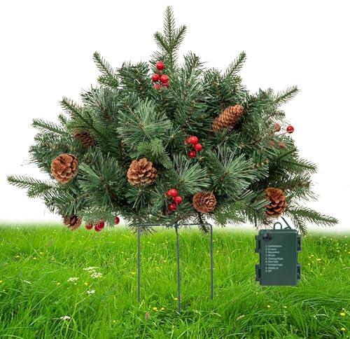 Urn Filler - Illuminated Holiday Planter, Tripod Stake Ornament, Vibrant Seasonal Charm, Easy Installation Design, Top Christmas Decor Element, Display for Retail Home