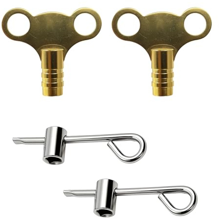 Radiator Key, 4-Piece Radiator Bleed Key Set, Hex & Towel Radiator Bleeding Tools for Heating Upkeep Air Vent