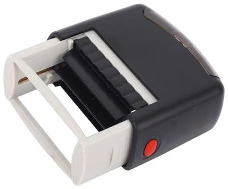 SPYMINNPOO Kit de Sellos Autoentintados, Sello de Número de Fecha Personalizable con Pinzas, Impresión de 1,5x0,55 Pulgadas para Uso Comercial en Oficina