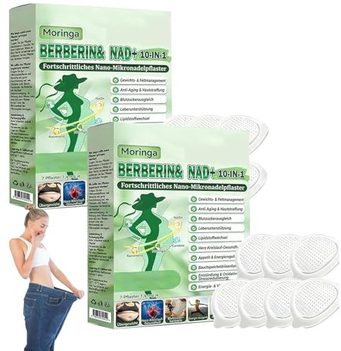 Berberine Patch Parche Adelgazador 10 en 1, Ingredientes Naturales, Cuidado de la Piel, Invisible Debajo de la Ropa, 2 Cajas