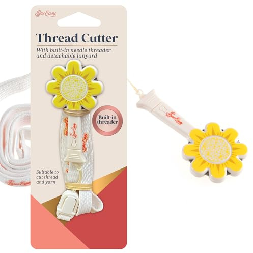 Sew Easy Yarn Thread Cutter – Snip Sewing & Embroidery Thread, Built in Needle Threader & Lanyard for Sewing Quilting Dressmaking Tailoring