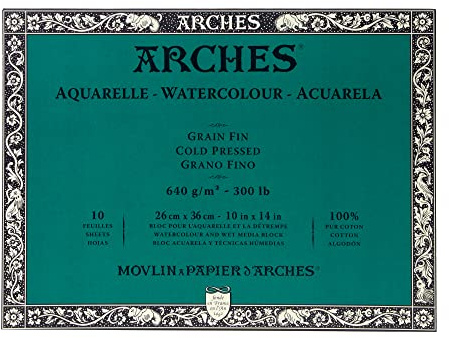 ARCHES 1795066 Watercolour Block, Wood, white, 36 x 26 x 1 cm