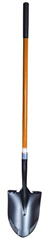 FRONTTOOL Spatenschaufel 2in1 Amerikanische Form, Gartenspaten, Profi Garten- & Bauwerkzeug aus Kohlenstoffstahl mit Fiberglasstiel (Fiberglasstiel)