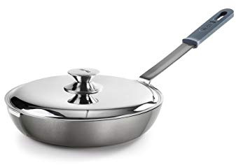 IBILI - Sarten con tapa volteatortillas titanio chef, 26 cms, Aluminio, Antiadherente quantanium, Apto para induccion