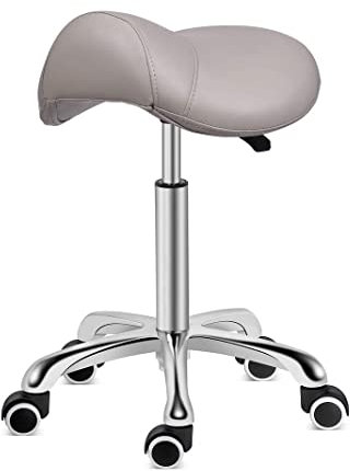 Kaleurrier Rolling Saddle Stool with Wheels,Heavy Duty Swivel Stool Chair