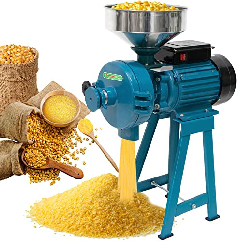 Slsy Heavy Duty Electric Wet & Dry Grain Mill Grinder, 3000W High Power Milling Machine, 110V Commercial Grain Grinder for Corn, Wheat, Rice, Soybeans, Feed