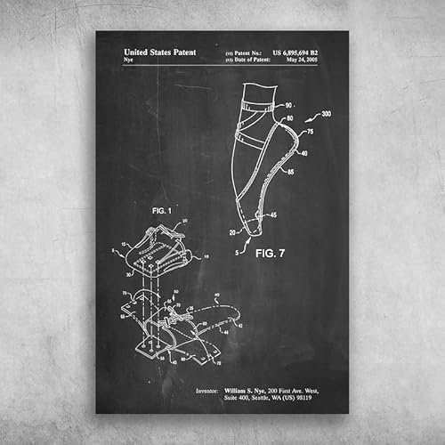 Blechschilder Bar Wanddekoration Vereinigte Staaten Patent Spitze Schuh Lack Ballettschuhe Blechschild Metallschild Poster Bar Bistro Café Wanddekoration Retro Metallplatte 30,5 x 20,3 cm
