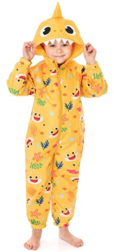 Baby Shark Kids Puddle Suit | Boys & Girls All In One Rain Coat | Yellow Long Sleeve with Cuffs Play Walking Jacket