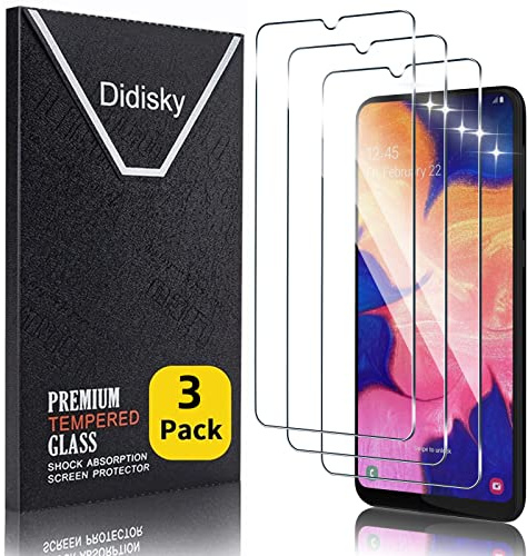 Didisky Lot de 3 Protecteur Verre Trempé pour Samsung Galaxy A10, Film Protection écran, résistance aux Rayures, dureté 9H, Pas de Bulles, Haute définition