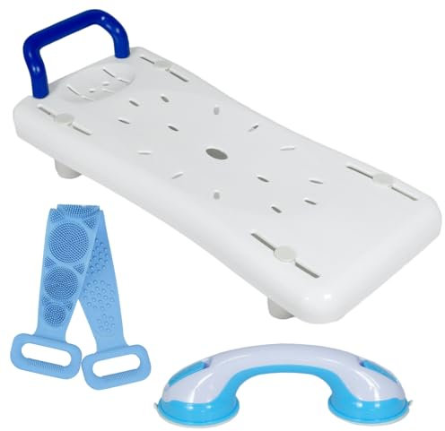 Premium Bath Board with Suction Grab Bar | Over-Bath Aid Set for Safe Transfers | Bath Board for Adults, Elderly & Disabled | Ideal Bathroom Support & Bath Bench