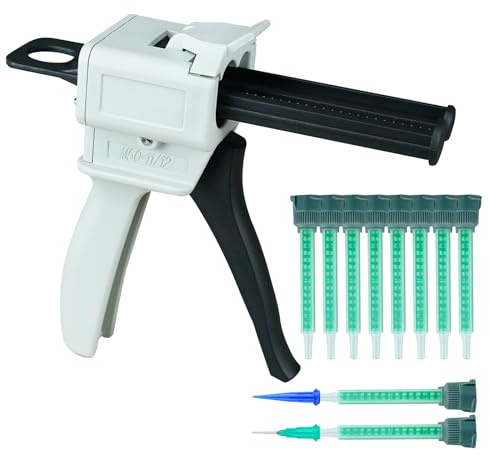 Dispensing Gun Kit Mixing Dispenser Gun with Mixing Nozzle and Tip for 50ml 1:1 Ratio