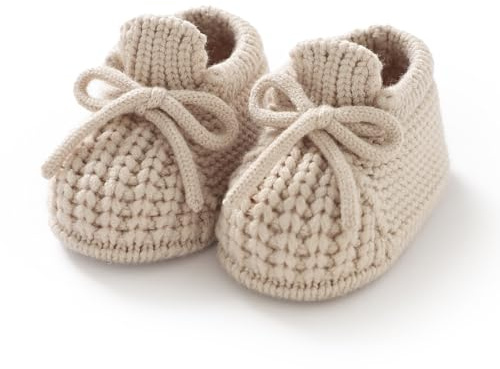DovFanny Botines para bebé recién nacido, zapatos acogedores y cálidos de punto suave para niños y niñas, Camello, 0-3 Meses
