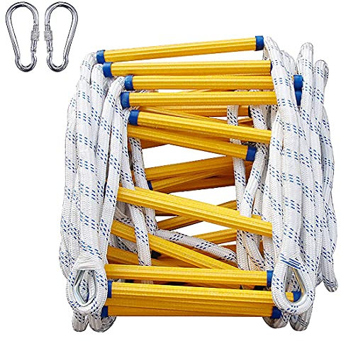fireproof Rescue Ladder,Rope Ladder Rescue Ladder for Emergencies, Fireproof Escape Ladder, Emergency Fire Ladder with Carabiners/6M(19.7Ft)