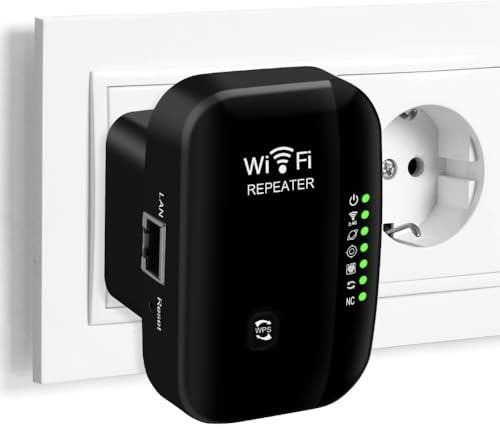 Flintronic 2025 Più Recente WLAN Ripetitore WiFi Extender, Ripetitore WiFi Potente, Amplificatore Internet con Porta Ethernet, Configurazione Rapida, Spina UE