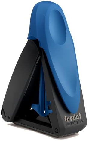 Timbro Tascabile Autoinchiostrante Personalizzato mm. 58X22 - Trodat Mobile 9413 - Completo di Personalizzazione Timbro per Medici per Ufficio Portatile (Blu)