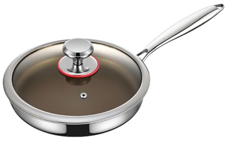Fmzrbnih Non-stick stekpannor, titanlegeringar med lock | non-stick stekpannor, för elektrisk keramisk spis ugn och