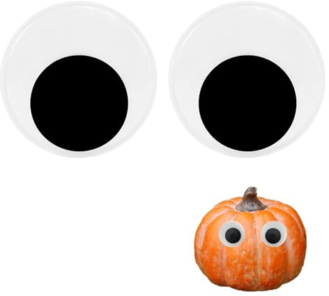 2 Pcs Giant Googly Eyes, 80mm Large Self-Adhesive Wiggle Eyes for Crafts – Funny Big Stick-On Eyes for DIY Scrapbooking, Halloween, Christmas & Party Decoration