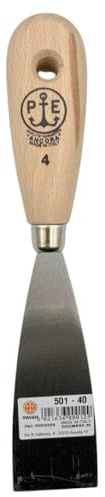 Spatola 4 cm Acciaio Inox con Manico in Legno Pavan Art. 501-40 Spatolina Professionale per Stucco, Rasatura e Cartongesso