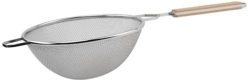 Winco MS2K-10D Strainer, 10.5-Inch Diameter, Double Fine Mesh, Medium, Stainless Steel, Tan