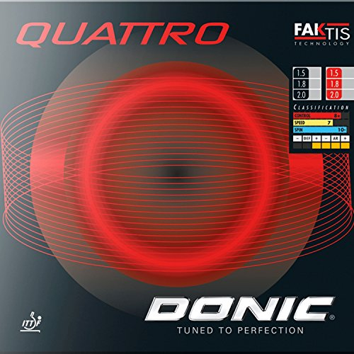DONIC Belag Quattro Farbe 1,8 mm, schwarz, Größe 1,8 mm, schwarz