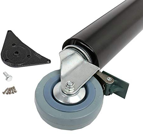 Tischbein Möbelfuss auf Rolle mit Bremse ø 60mm Höhe 870 mm Schwarz aus Stahl