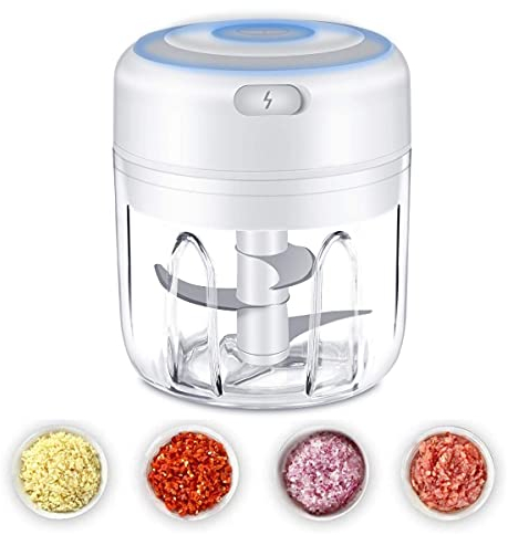 Electric Mini Food Processor & Garlic Chopper – Portable Cordless Vegetable Dicer, Mini Electric Food Chopper for Nuts, Onions & Baby Food