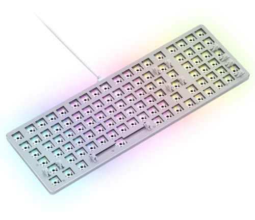 Glorious Gaming GMMK 2 Full Size (96%) Barebones (cadre uniquement) - Cadre de clavier de jeu mécanique, taille standard (96%), aluminium, personnalisable, RGB, Disposition américaine / ANSI - Blanc