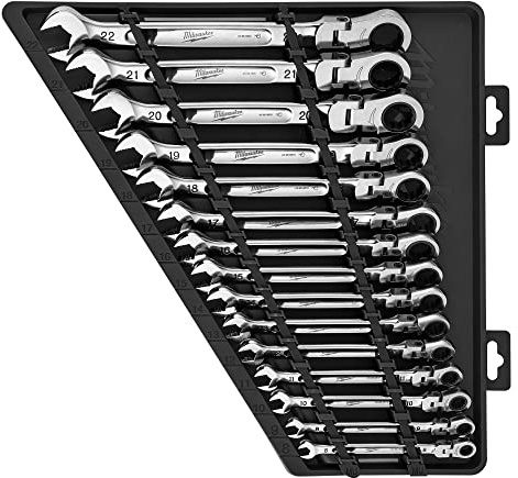 Milwaukee Joint Ratchet Combination Spanner 15 Pieces