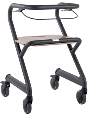 Saljol Wohnraumrollator, Helfer für den Wohnbereich, Indoor Rollator, Trippelrollator, wendig, stabil, mobiler Handlauf, Sitzhöhe 52 cm, Velvet Grey (grau)