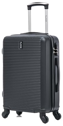 CELIMS - Valise Cabine 55x35x25 Rigide ABS Légère | Bagages Cabine Avion Enfant et Adulte pour Week-End et Déplacements d’Affaires | Noir