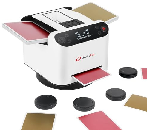 ShuffleBox G1 Pro Automatische Kartenmischer und Kartensender 2 in 1,Ultra leise,für UNO, Taco Cat Ziegenkäse Pizza, fünf Kronen, Monopoly Deal, Bycicle und Maverick Karte (weiß)