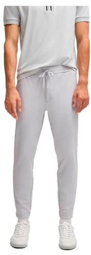 BOSS Herren T Flex Tapered-Fit Hose aus wasserabweisendem Stretch-Gewebe Hellgrau 48