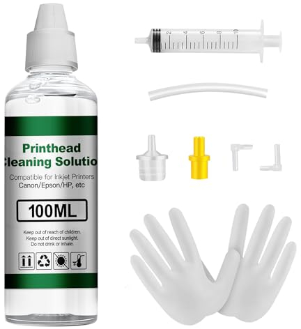 Coloran 100ML Druckkopfreiniger Düsenreiniger für Epson, Drucker Reinigungsset Druckkopf Reiniger Flüssigdrucker Kopfreinigungsset für HP Canon Brother Samsung Aller Tintenstrahldrucker Druckkopf