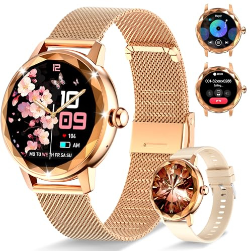 Homailida Smartwatch för Kvinnor, 1.2 Smart Watch Dam med Telefonfunktion, Fitness-sportklocka med 100+ Sportlägen, IP68 Vattentät Smartwatch med Sömnmonitor och Kaloriräknare för Android iOS