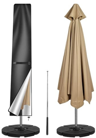 Casenly Housse de Protection pour Parasol, 210D Oxford Housse Parasol Deporte, Housse Parasol Droit de Jardin avec Tige, Imperméable Anti-UV Housses pour Parasols de Plage Balcon Exterieur 190x50/30cm
