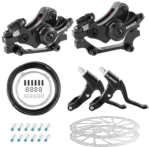 Trkimal Fahrrad Scheibenbremse Kit vorne hinten Bremssattel Bremsscheibe Set 160mm Rotor, Bremsgriffe Bremszüge Bremshebel Kabel Kit für Mountain Road Bike, Reiten Fahrrad (160mm Brake Sets)
